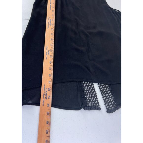 Japna Women's Black Crochet Open Back Sleeveless Boho Tunic Top Blouse Size S - Picture 10 of 10